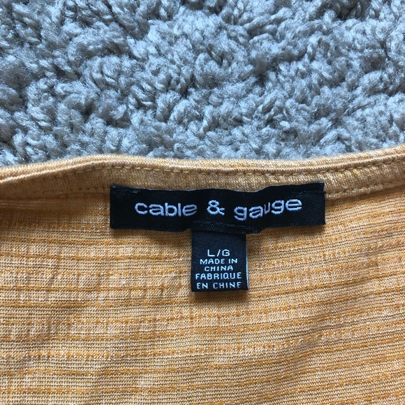 Cable & Gauge mustard yellow sleeveless wrap front shirt - Picture 4 of 7